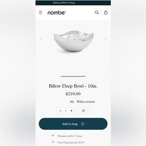 Nambe Billow Deep Bowl